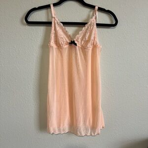 Peach Lace Trim Chemise